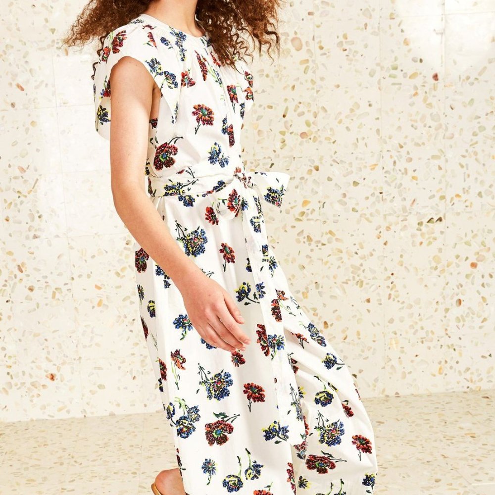 Ulla Johnson white floral jumpsuit sz 4